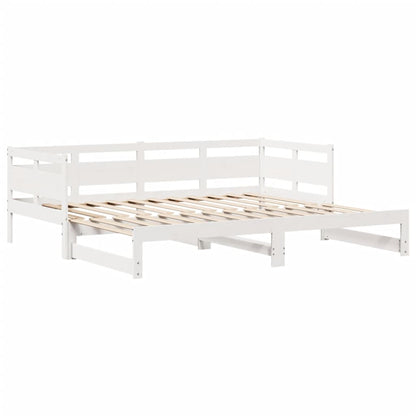 Daybed with Trundle and Drawers without Mattress White 80x200 cm