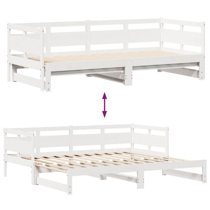 Daybed with Trundle and Drawers without Mattress White 90x190 cm Single