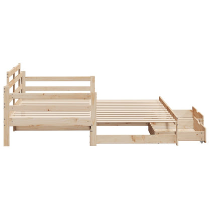 Daybed with Trundle and Drawers without Mattress 90x200 cm