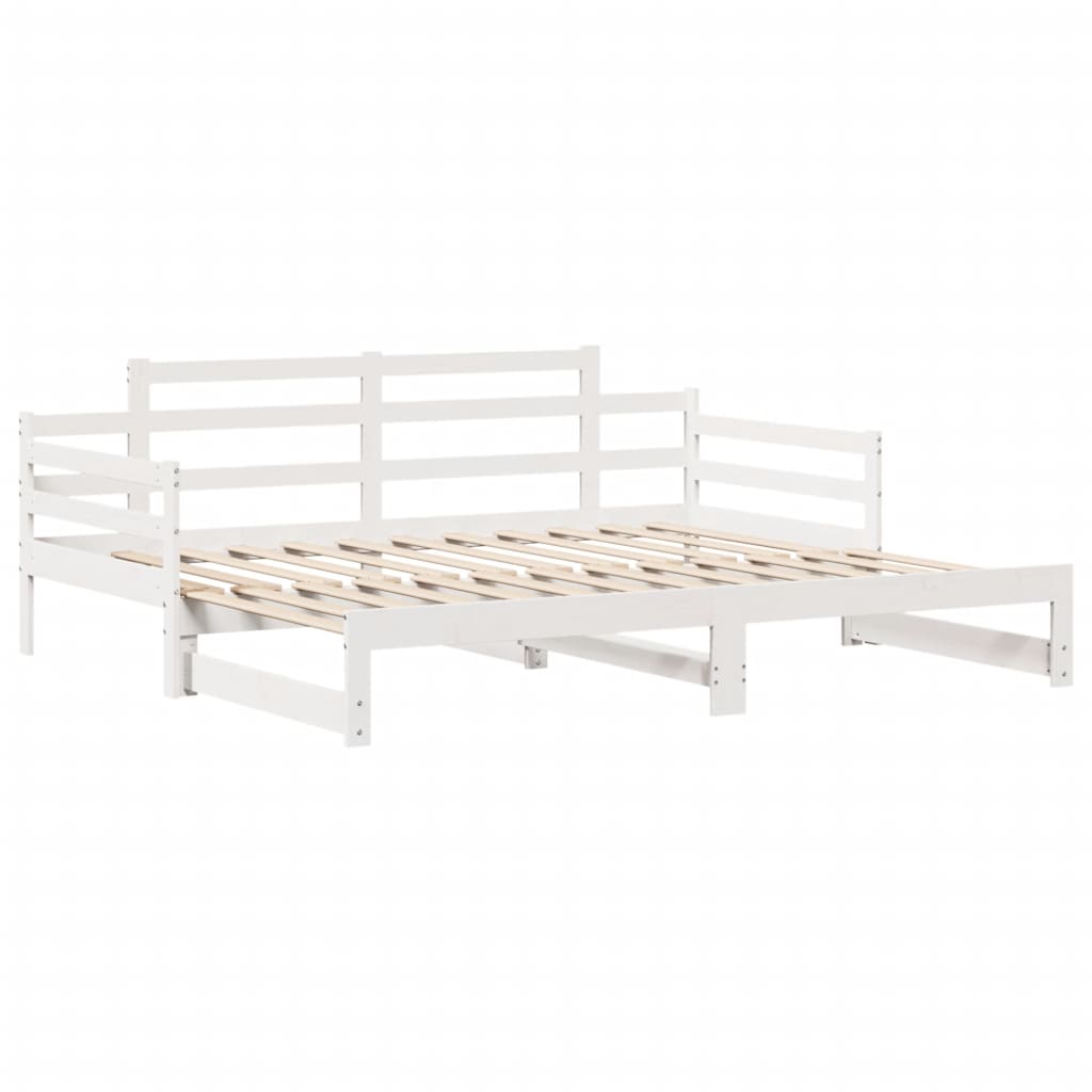 Daybed with Trundle and Drawers without Mattress White 90x200 cm