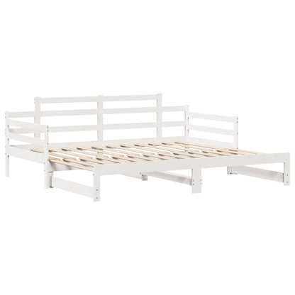 Daybed with Trundle and Drawers without Mattress White 80x200 cm