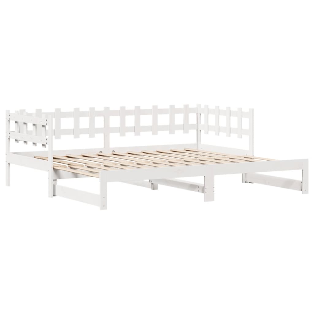 Daybed with Trundle and Drawers without Mattress White 80x200 cm