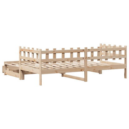 Daybed with Trundle and Drawers without Mattress 80x200 cm