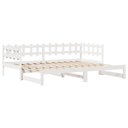 Daybed with Trundle and Drawers without Mattress White 80x200 cm