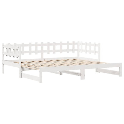 Daybed with Trundle and Drawers without Mattress White 90x200 cm