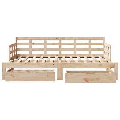 Daybed with Trundle and Drawers without Mattress 90x200 cm