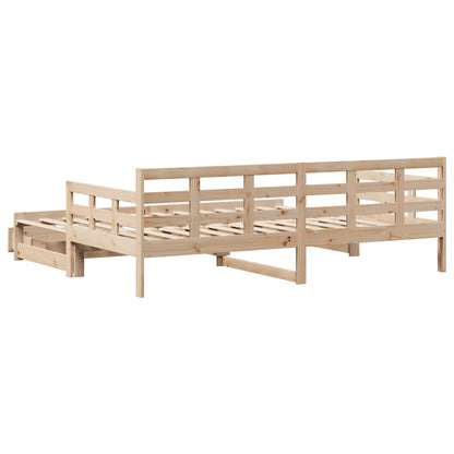 Daybed with Trundle and Drawers without Mattress 90x200 cm