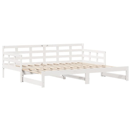 Daybed with Trundle and Drawers without Mattress White 80x200 cm