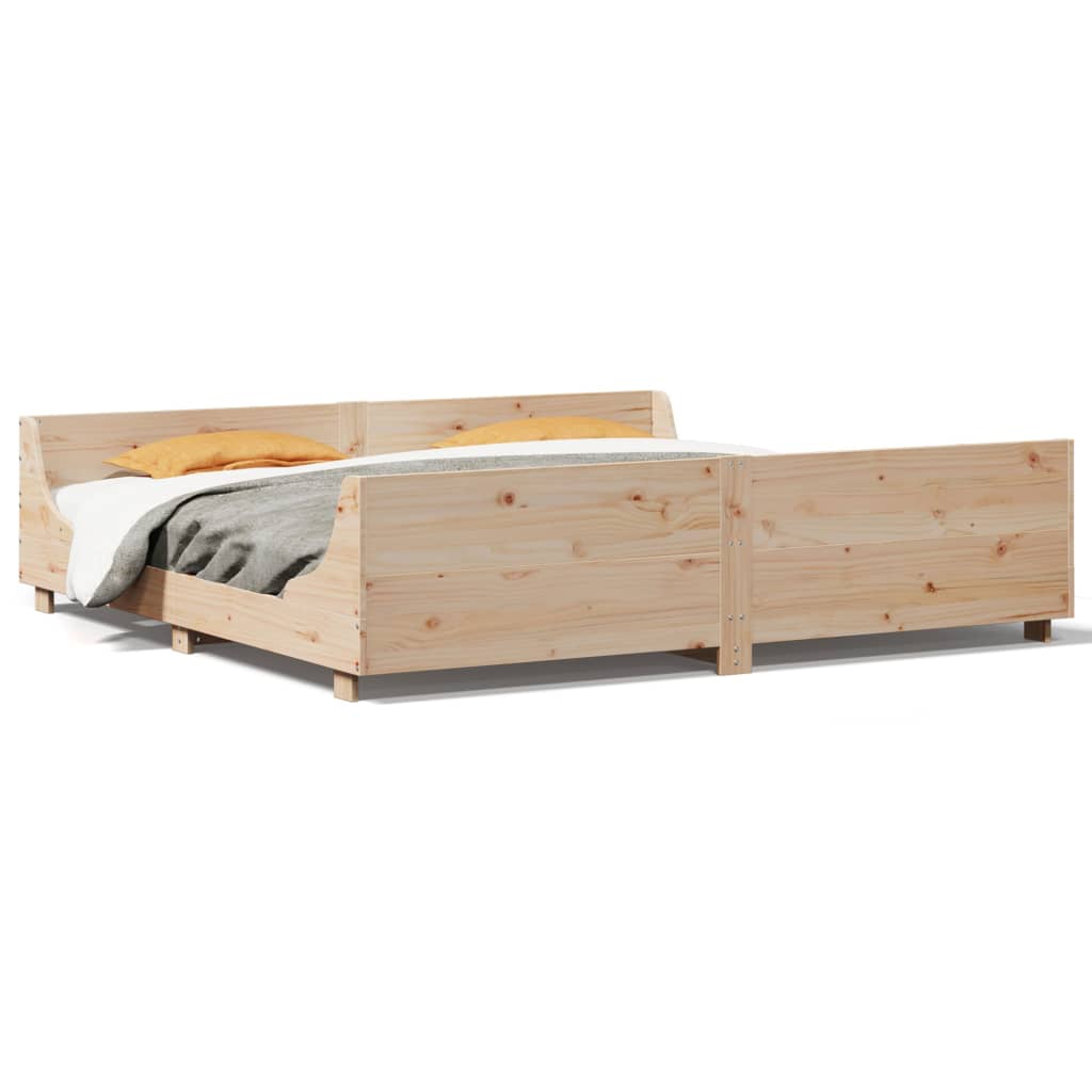 Bed Frame without Mattress 200x200 cm Solid Wood Pine