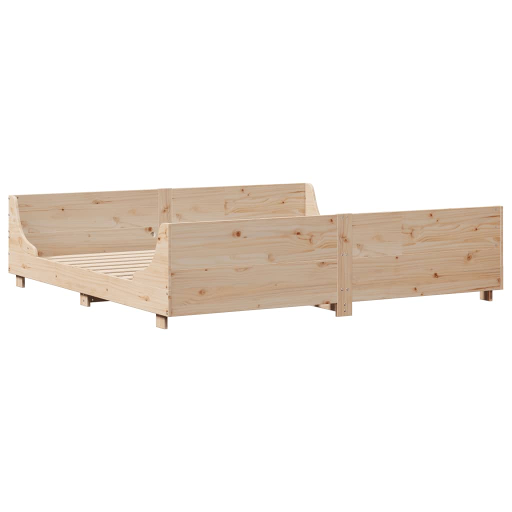 Bed Frame without Mattress 200x200 cm Solid Wood Pine