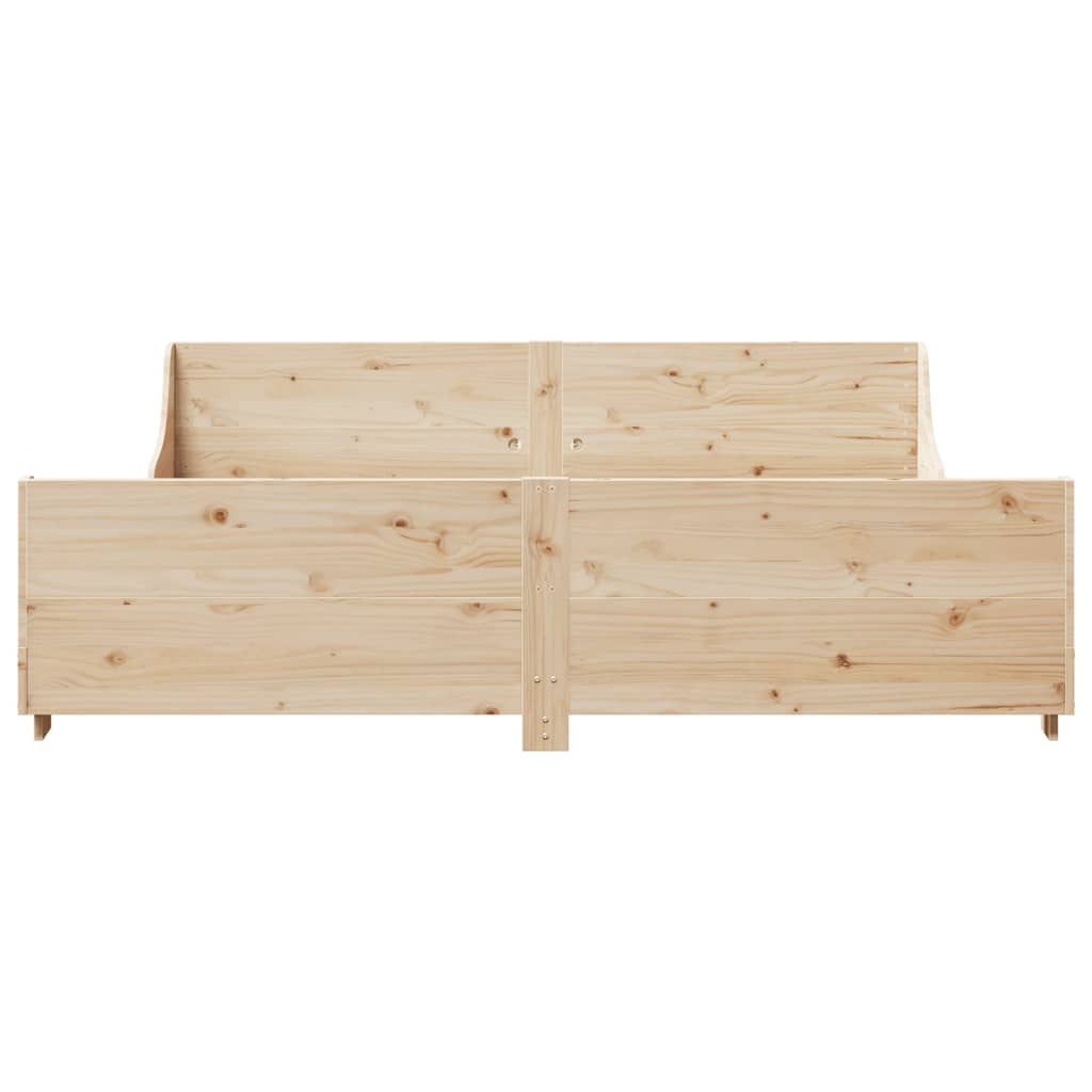 Bed Frame without Mattress 200x200 cm Solid Wood Pine