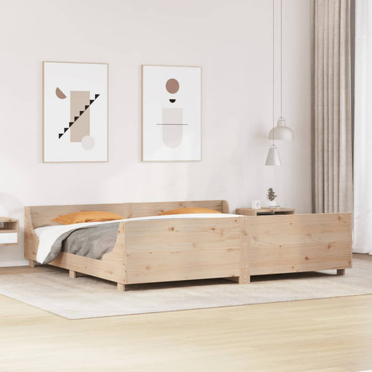 Bed Frame without Mattress 200x200 cm Solid Wood Pine