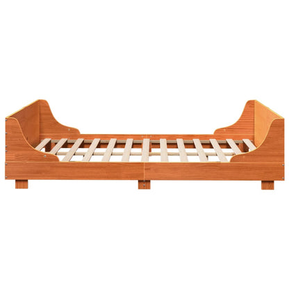 Bed Frame without Mattress Wax Brown 160x200 cm Solid Wood Pine