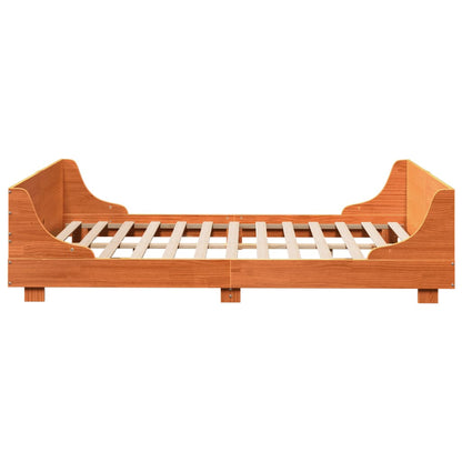 Bed Frame without Mattress Wax Brown 140x190 cm Solid Wood Pine