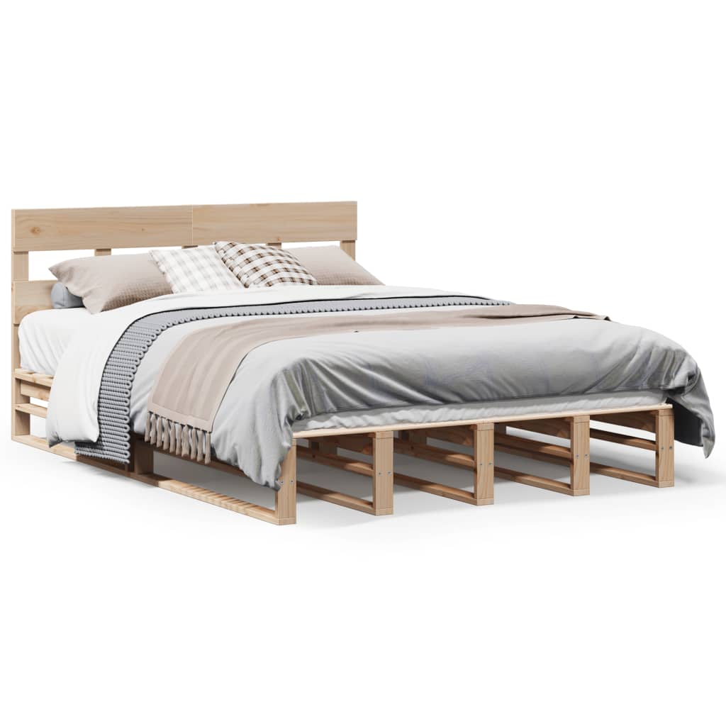 Bed Frame without Mattress 120x200 cm Solid Wood Pine