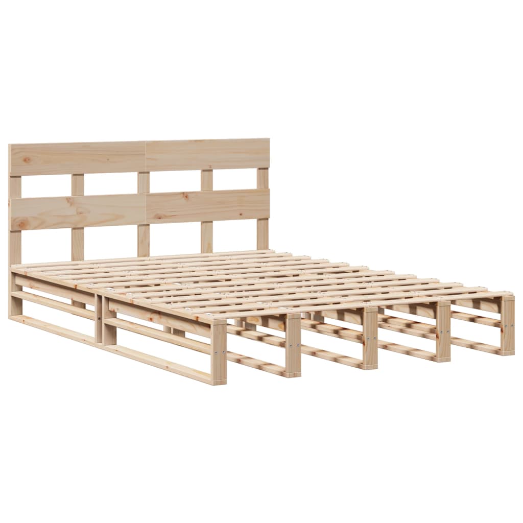 Bed Frame without Mattress 120x200 cm Solid Wood Pine