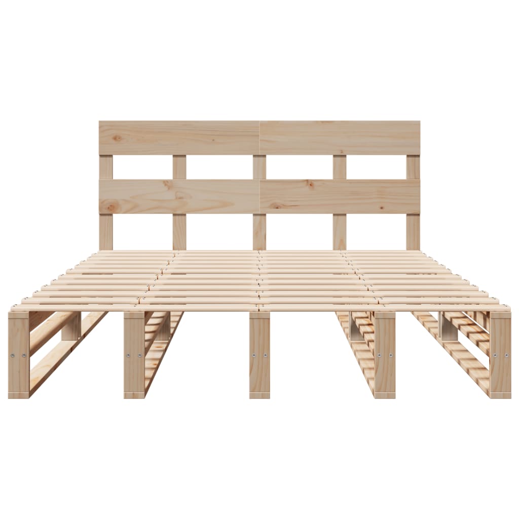 Bed Frame without Mattress 120x200 cm Solid Wood Pine