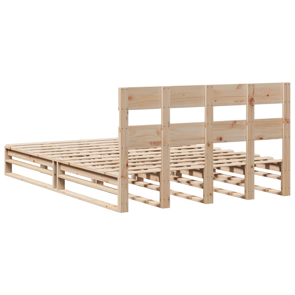 Bed Frame without Mattress 120x200 cm Solid Wood Pine