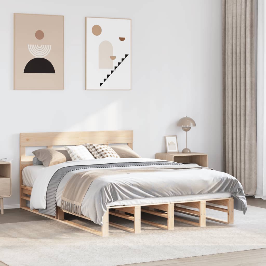 Bed Frame without Mattress 120x200 cm Solid Wood Pine