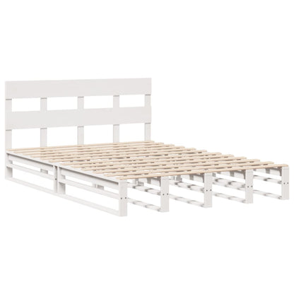 Bed Frame without Mattress White 120x200 cm Solid Wood Pine