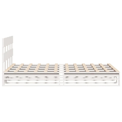 Bed Frame without Mattress White 120x200 cm Solid Wood Pine