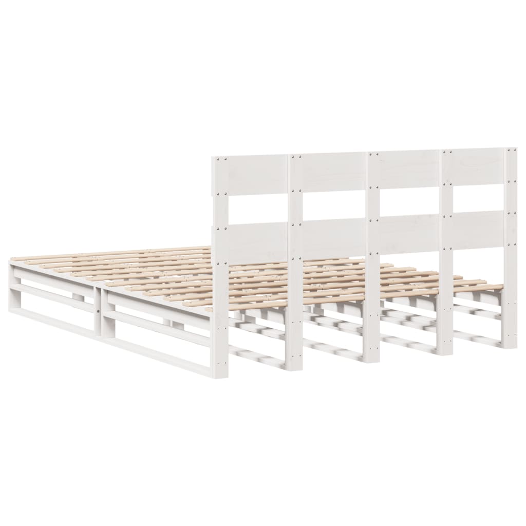 Bed Frame without Mattress White 120x200 cm Solid Wood Pine