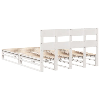 Bed Frame without Mattress White 120x200 cm Solid Wood Pine