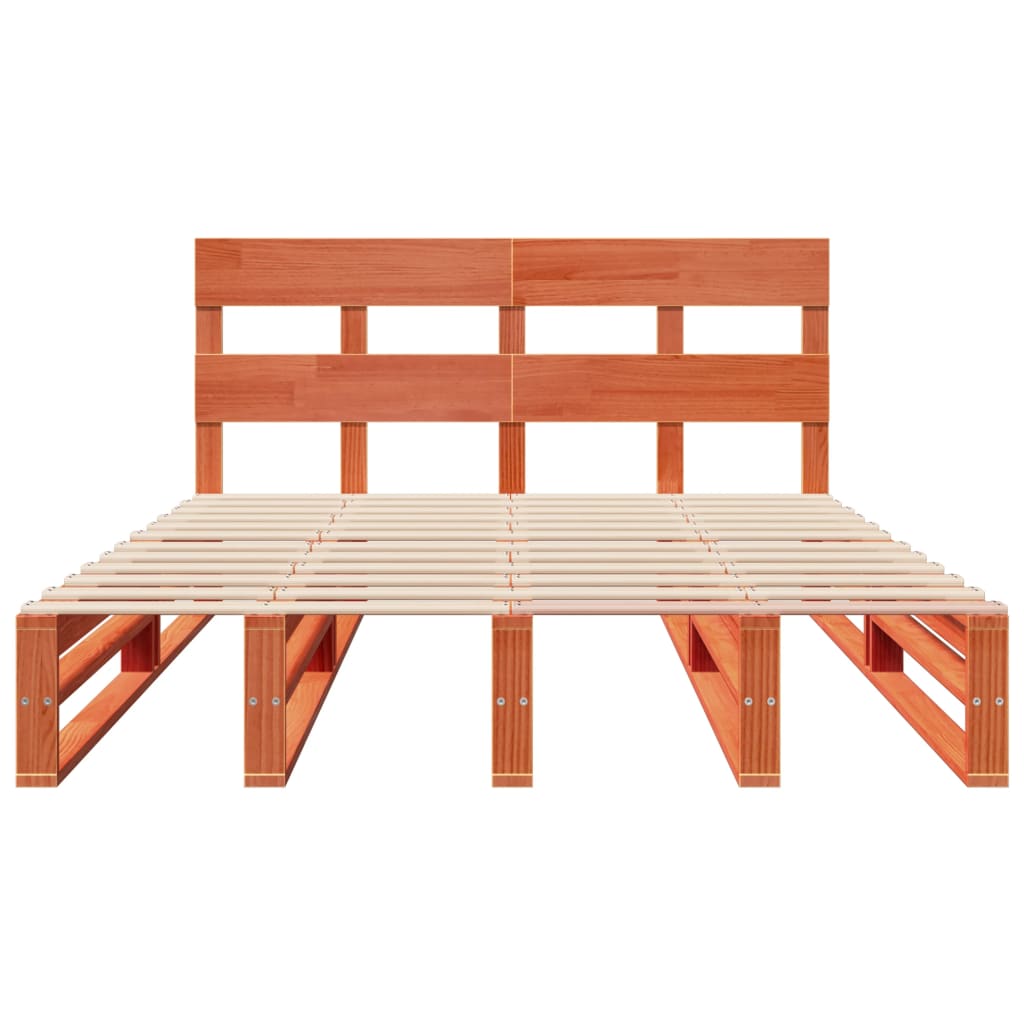 Bed Frame without Mattress Wax Brown 120x200 cm Solid Wood Pine