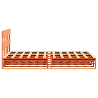 Bed Frame without Mattress Wax Brown 120x200 cm Solid Wood Pine