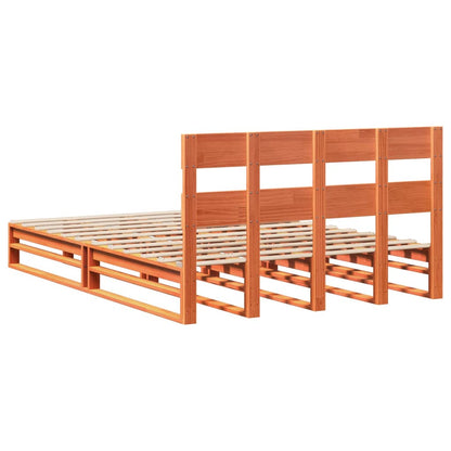 Bed Frame without Mattress Wax Brown 120x200 cm Solid Wood Pine