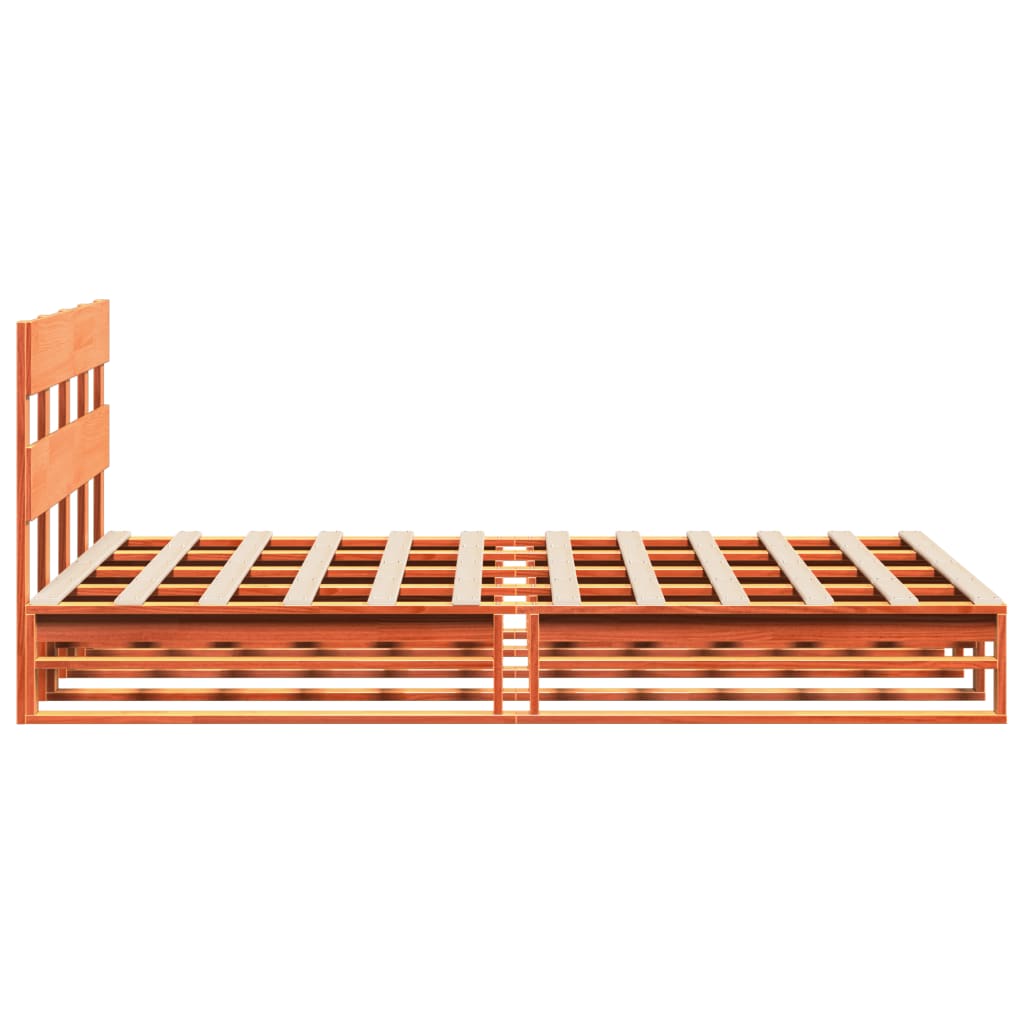 Bed Frame without Mattress Wax Brown 140x200 cm Solid Wood Pine