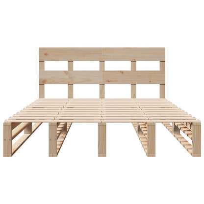 Bed Frame without Mattress 150x200 cm King Size Solid Wood Pine