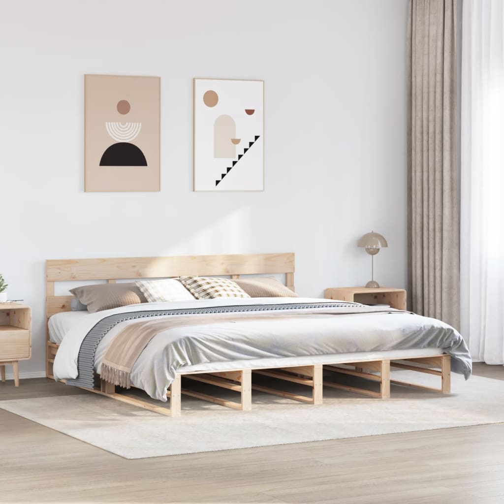 Bed Frame without Mattress 180x200 cm Super King Solid Wood Pine