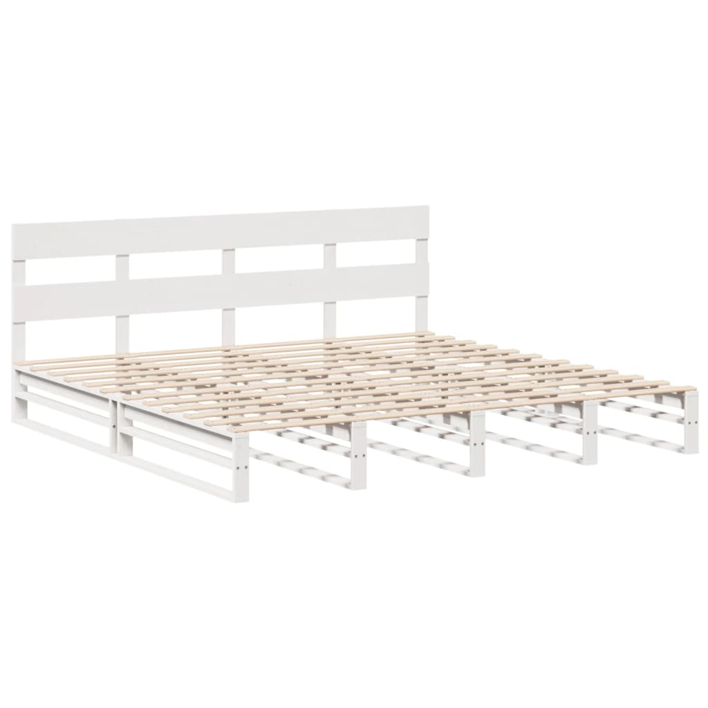 Bed Frame without Mattress White 180x200 cm Super King Solid Wood Pine