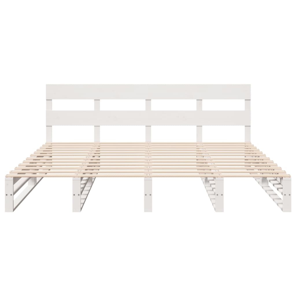 Bed Frame without Mattress White 180x200 cm Super King Solid Wood Pine