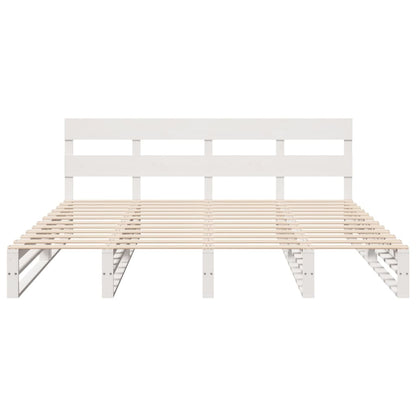 Bed Frame without Mattress White 180x200 cm Super King Solid Wood Pine