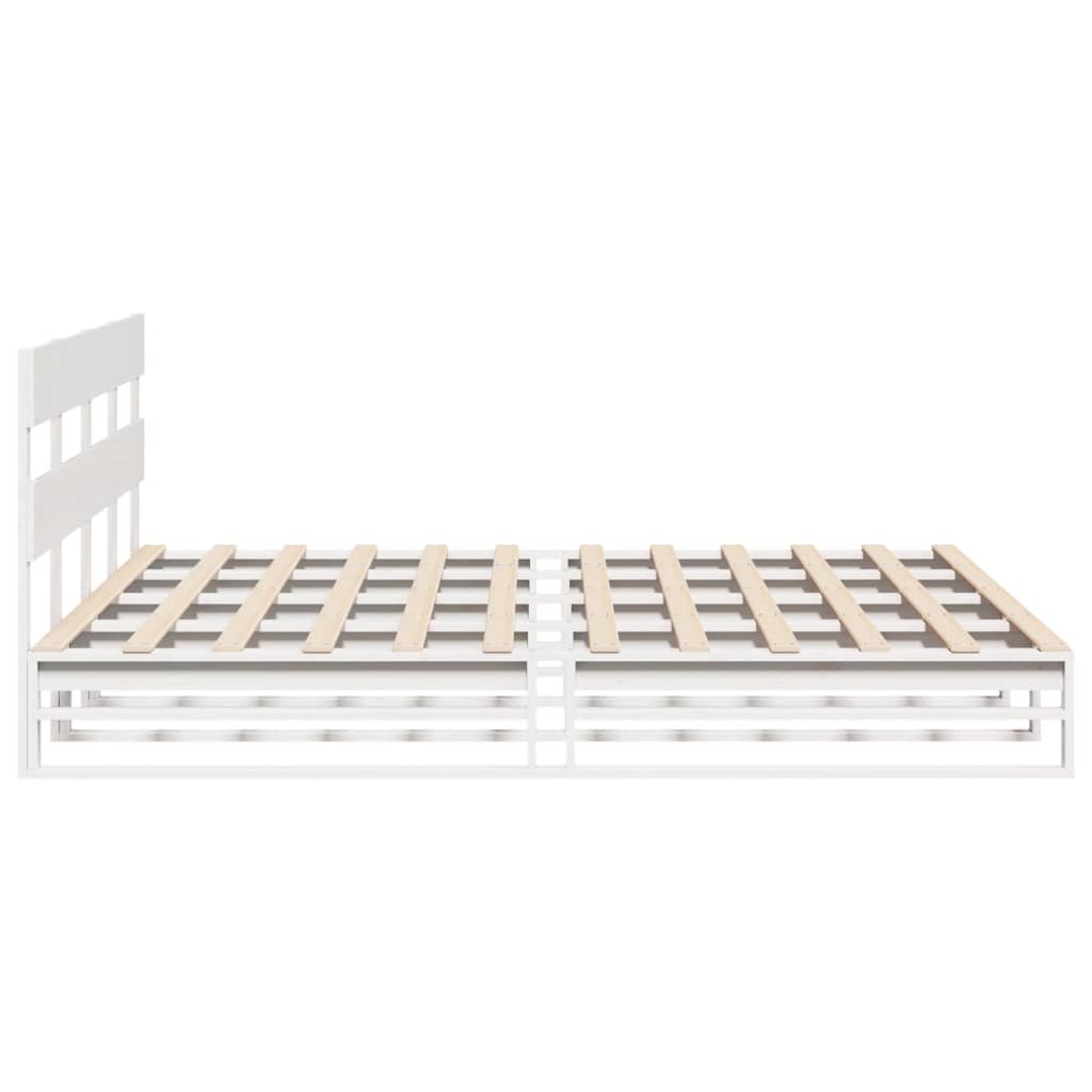 Bed Frame without Mattress White 180x200 cm Super King Solid Wood Pine