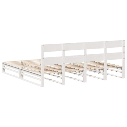 Bed Frame without Mattress White 180x200 cm Super King Solid Wood Pine