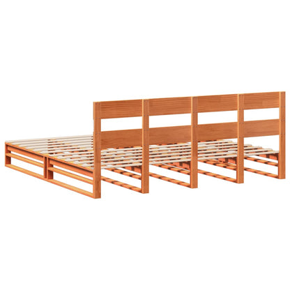 Bed Frame without Mattress Wax Brown 180x200 cm Super King Solid Wood Pine