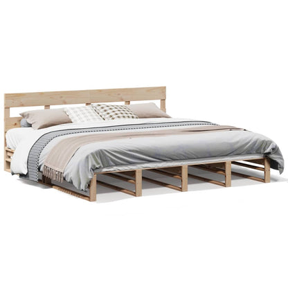 Bed Frame without Mattress 200x200 cm Solid Wood Pine