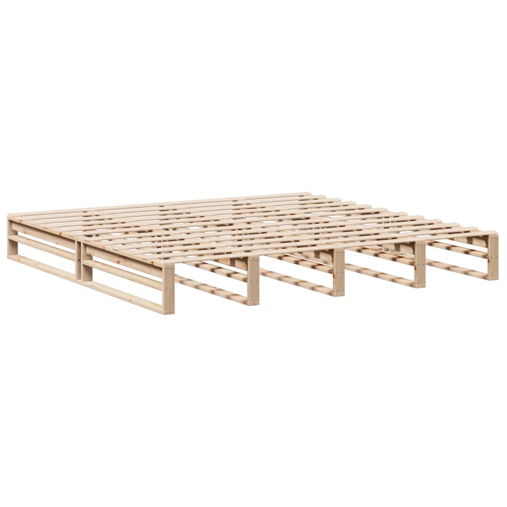 Bed Frame without Mattress 200x200 cm Solid Wood Pine