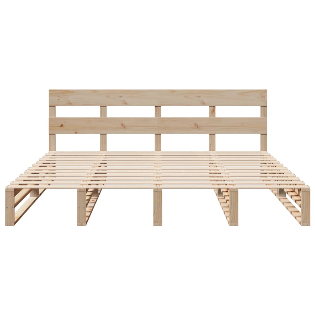 Bed Frame without Mattress 200x200 cm Solid Wood Pine