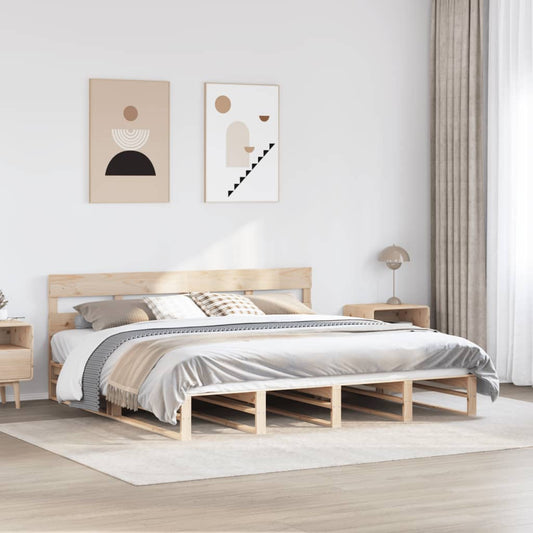 Bed Frame without Mattress 200x200 cm Solid Wood Pine