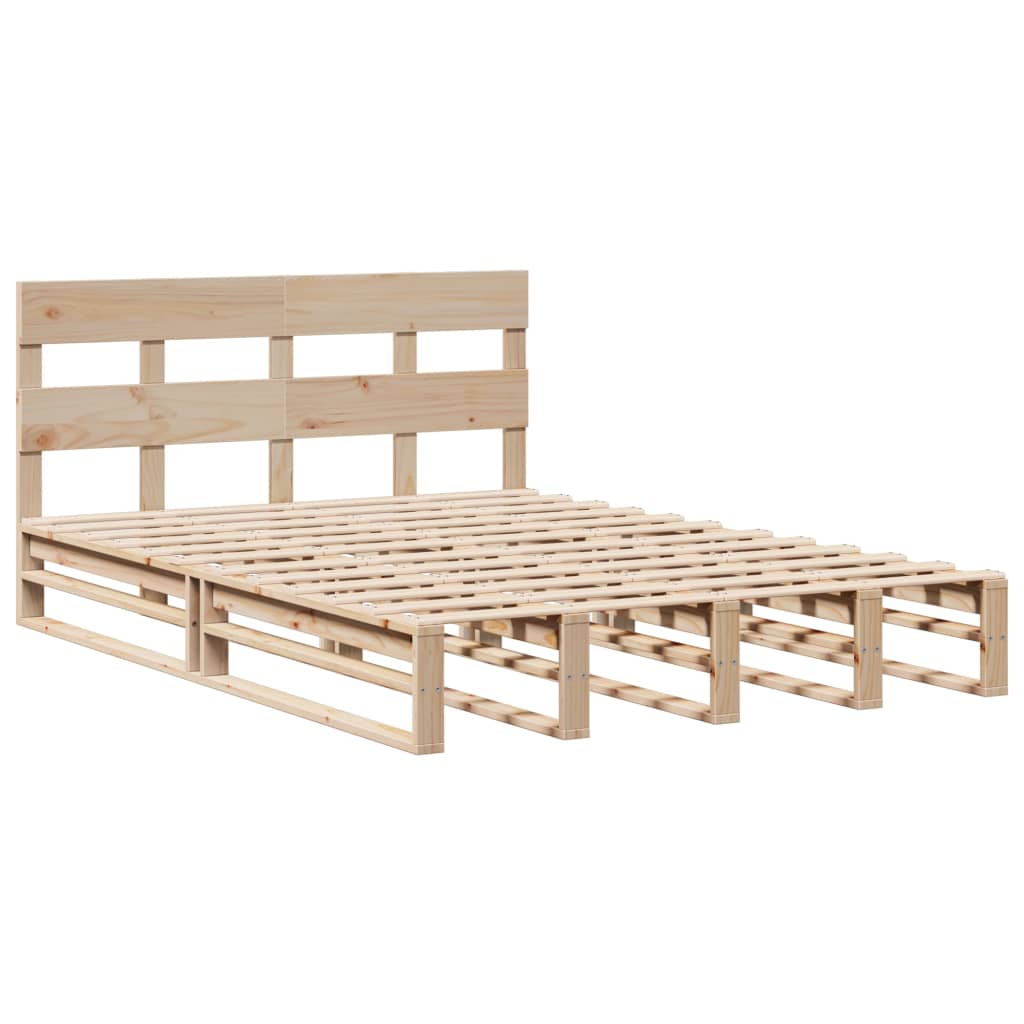 Bed Frame without Mattress 135x190 cm Double Solid Wood Pine