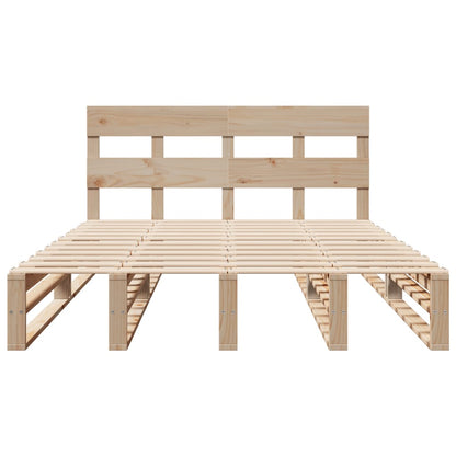 Bed Frame without Mattress 135x190 cm Double Solid Wood Pine