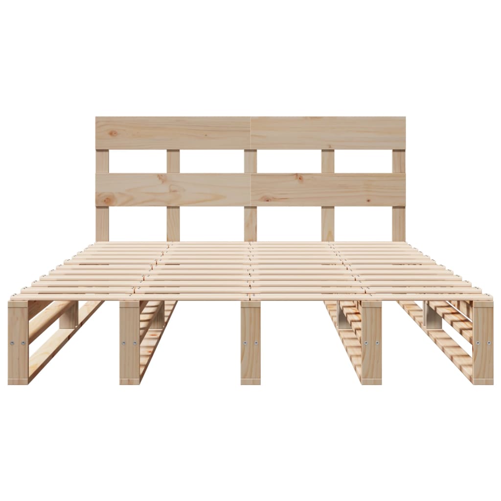 Bed Frame without Mattress 140x190 cm Solid Wood Pine