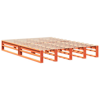 Bed Frame without Mattress Wax Brown 140x190 cm Solid Wood Pine