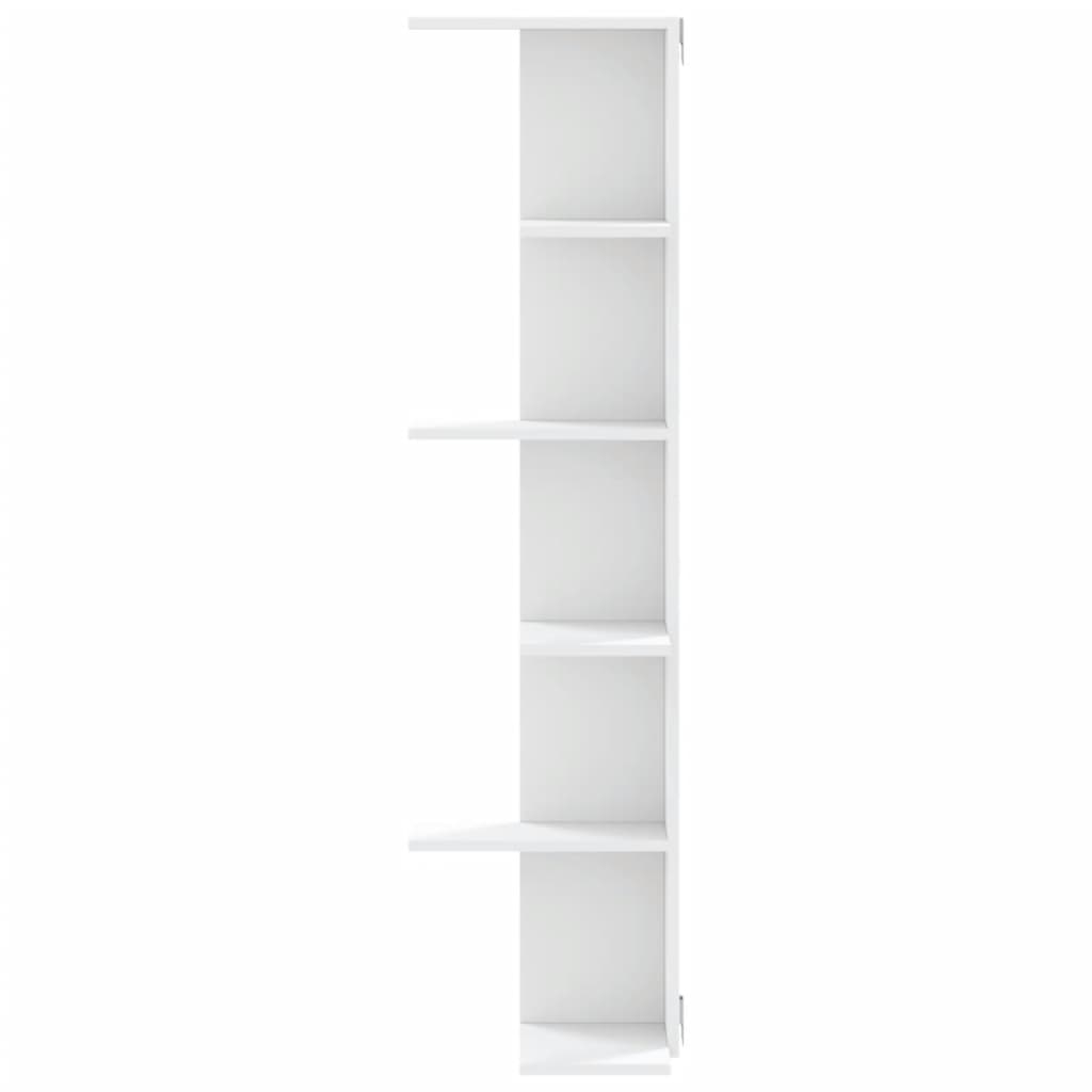 Wall Corner Shelf White 36.5x36.5x140 cm Engineered Wood