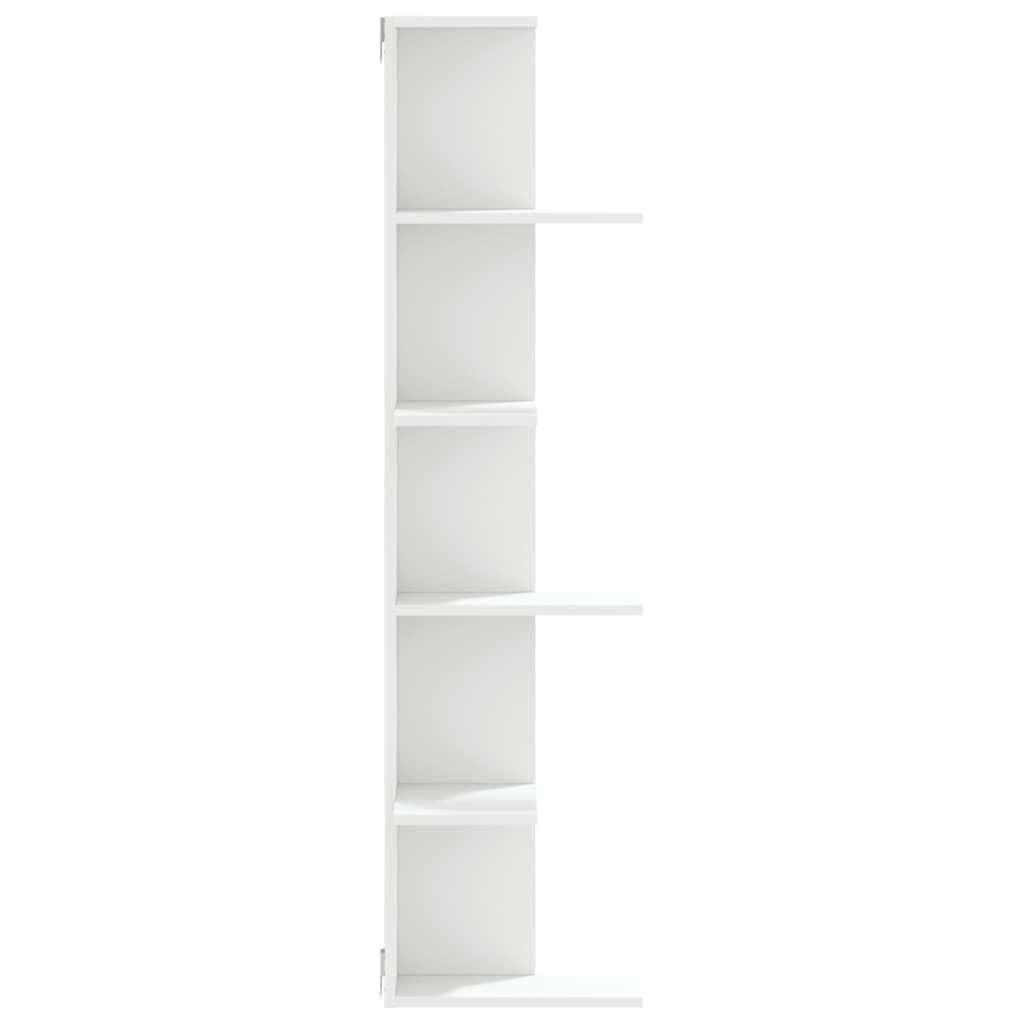 Wall Corner Shelf White 36.5x36.5x140 cm Engineered Wood