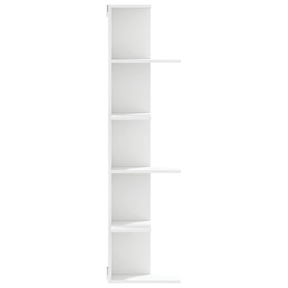 Wall Corner Shelf White 36.5x36.5x140 cm Engineered Wood